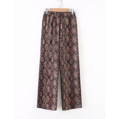 Fashion Dark Red Snake Skin Pattern Decorated Long PantsNo.:E870635(0) Write a review