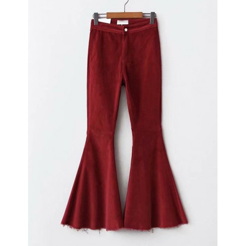 Fashion Claret Red Pure Color Decorated Long PantsNo.:E871165(0) Write a review