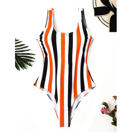 Sexy Multi-color Stripe Pattern Decorated One-piece SwimwearNo.:F173045(0) Write a review