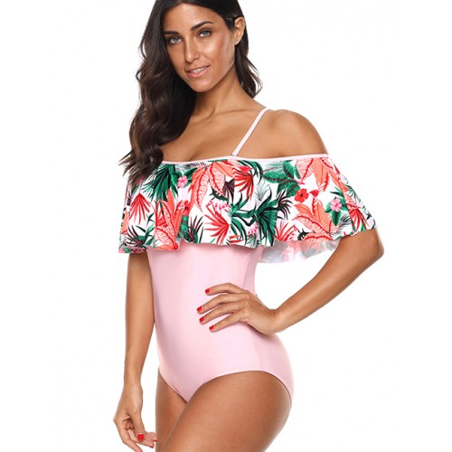 Fashion Pink Leaf Pattern Decorated SwimwearNo.:F193275(0) Write a review