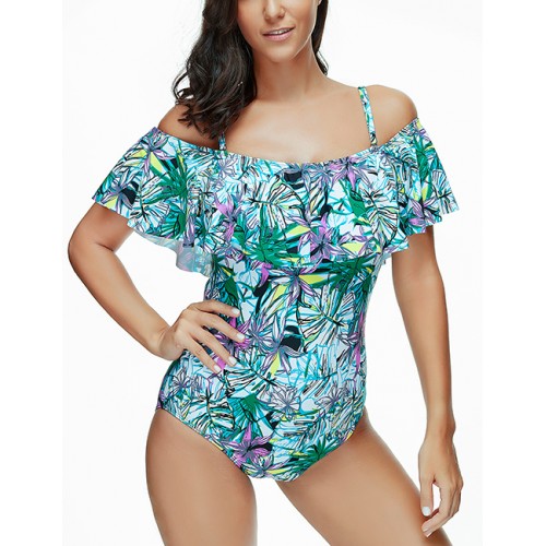 Fashion Blue Leaf Pattern Decorated SwimwearNo.:F193295(0) Write a review