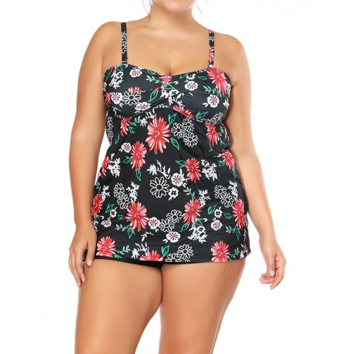 Sexy Black Flowers Decorated Large Size BikiniNo.:F195815(0) Write a review