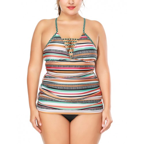 Sexy Multi-color Stripe Pattern Design Large Size BikiniNo.:F195825(0) Write a review