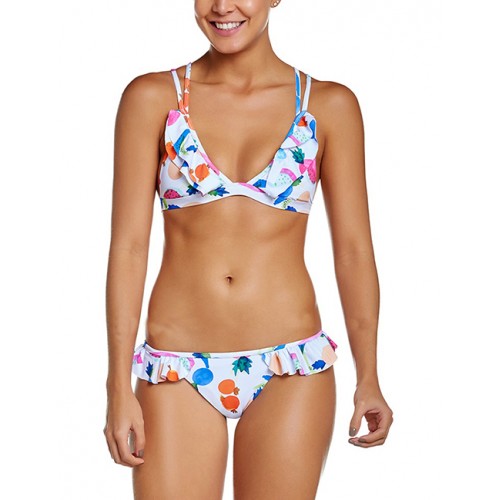 Sexy Multi-color Fruit Pattern Decorated Split SwimwearNo.:F225165(0) Write a review