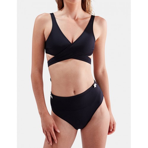 Sexy Black Pure Color Decorated Bandage SwimwearNo.:F225545(0) Write a review